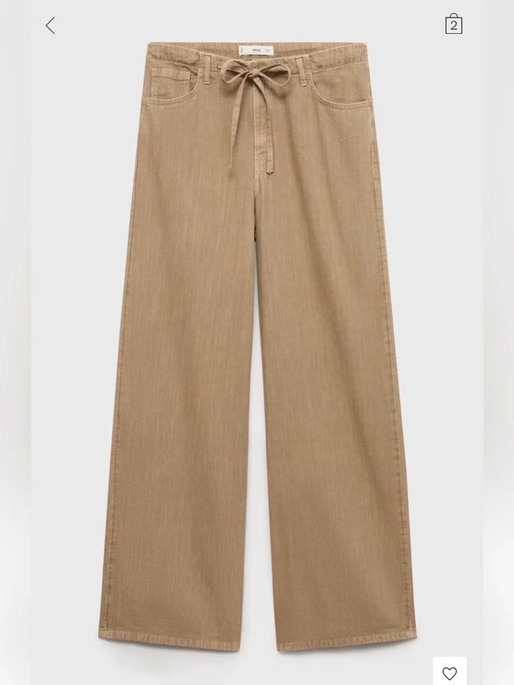 Wide leg denim trousers with belt